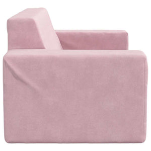 Divano per Bambini 2 Posti Rosa in Morbido Peluche 4104783