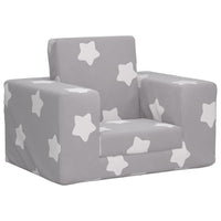 Divano Letto Bambini Grigio Chiaro con Stelle Morbido Peluche