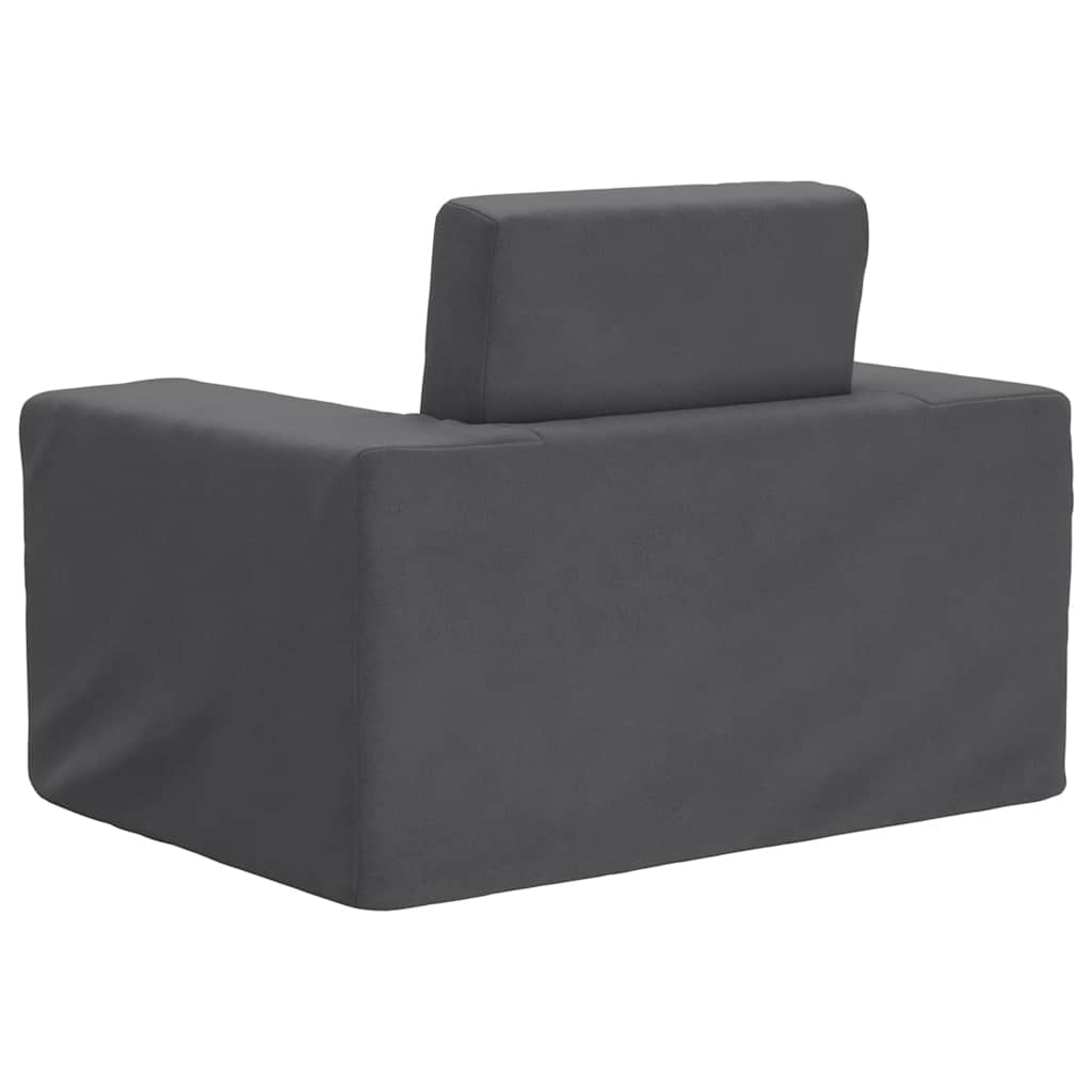 Divano Letto per Bambini Antracite in Morbido Peluche 4104786