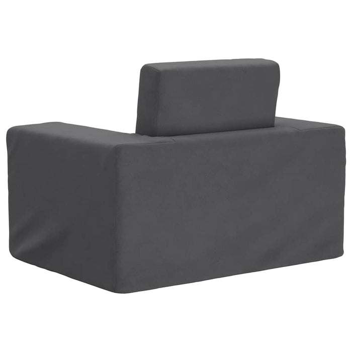 Divano Letto per Bambini Antracite in Morbido Peluche