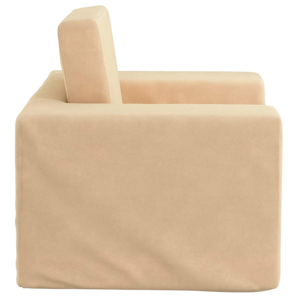 Divano Letto per Bambini Crema in Morbido Peluche 4104787