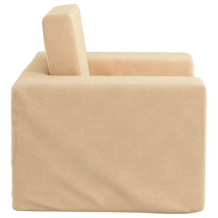 Divano Letto per Bambini Crema in Morbido Peluche 4104787