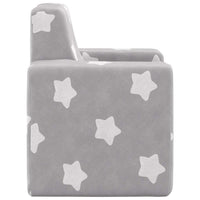 Divano per Bambini Grigio Chiaro con Stelle in Morbido Peluche 4104790