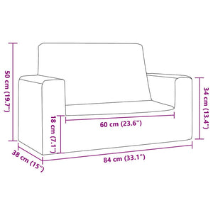vidaXL Divano per Bambini 2 Posti Grigio Chiaro Stelle Morbido Peluche