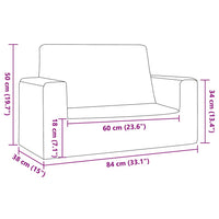 Divano per Bambini a 2 Posti Antracite in Morbido Peluche