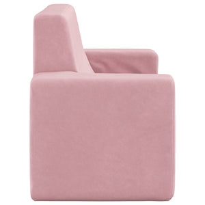Divano per Bambini 2 Posti Rosa in Morbido Peluche 4104801