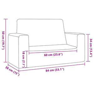 Divano per Bambini 2 Posti Rosa in Morbido Peluche 4104801