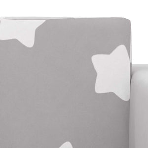 Divano Letto Bambini Grigio Chiaro con Stelle Morbido Peluche 4104802