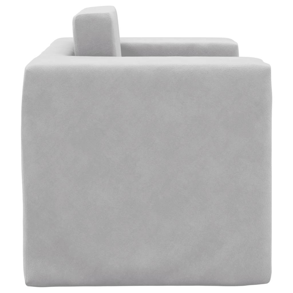 Divano per Bambini-Sofa-Divanetto Grigio Chiaro in Morbido Peluche 358528