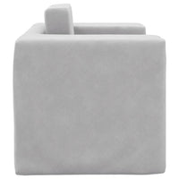 Divano per Bambini-Sofa-Divanetto Grigio Chiaro in Morbido Peluche 358528