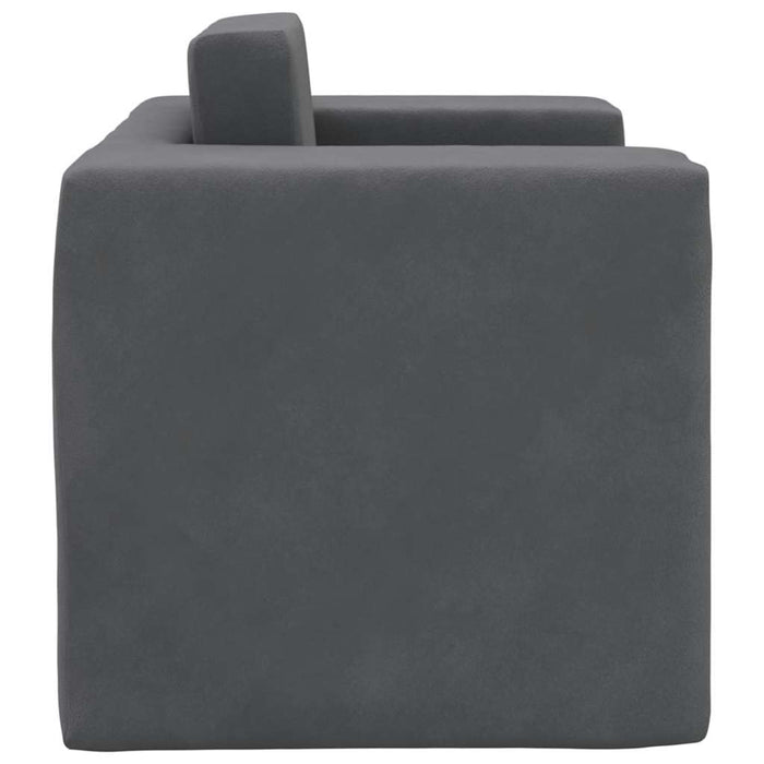 vidaXL Divano Letto per Bambini Antracite in Morbido Peluche