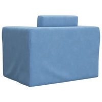 Divano per Bambini-Sofa-Divanetto Blu in Morbido Peluche 805103