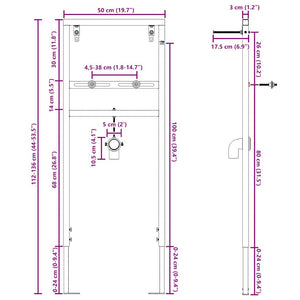 Supporto da parete per bagno Blu 50 x 17.5 x 136 cm Acciaio 4106572