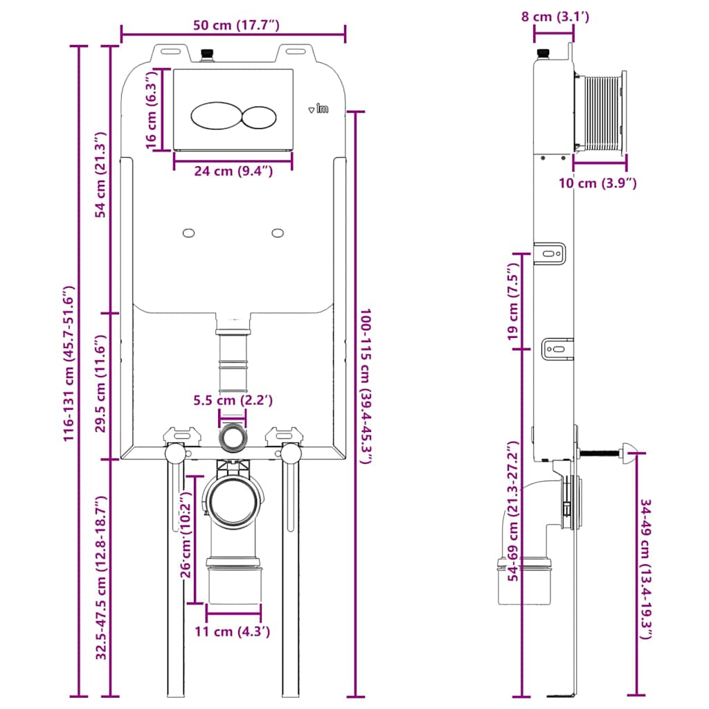 Telaio di Montaggio Bianco Acciaio 4106575