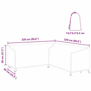 vidaXL Copertura per mobili da esterno 220 x 220 x 80 cm