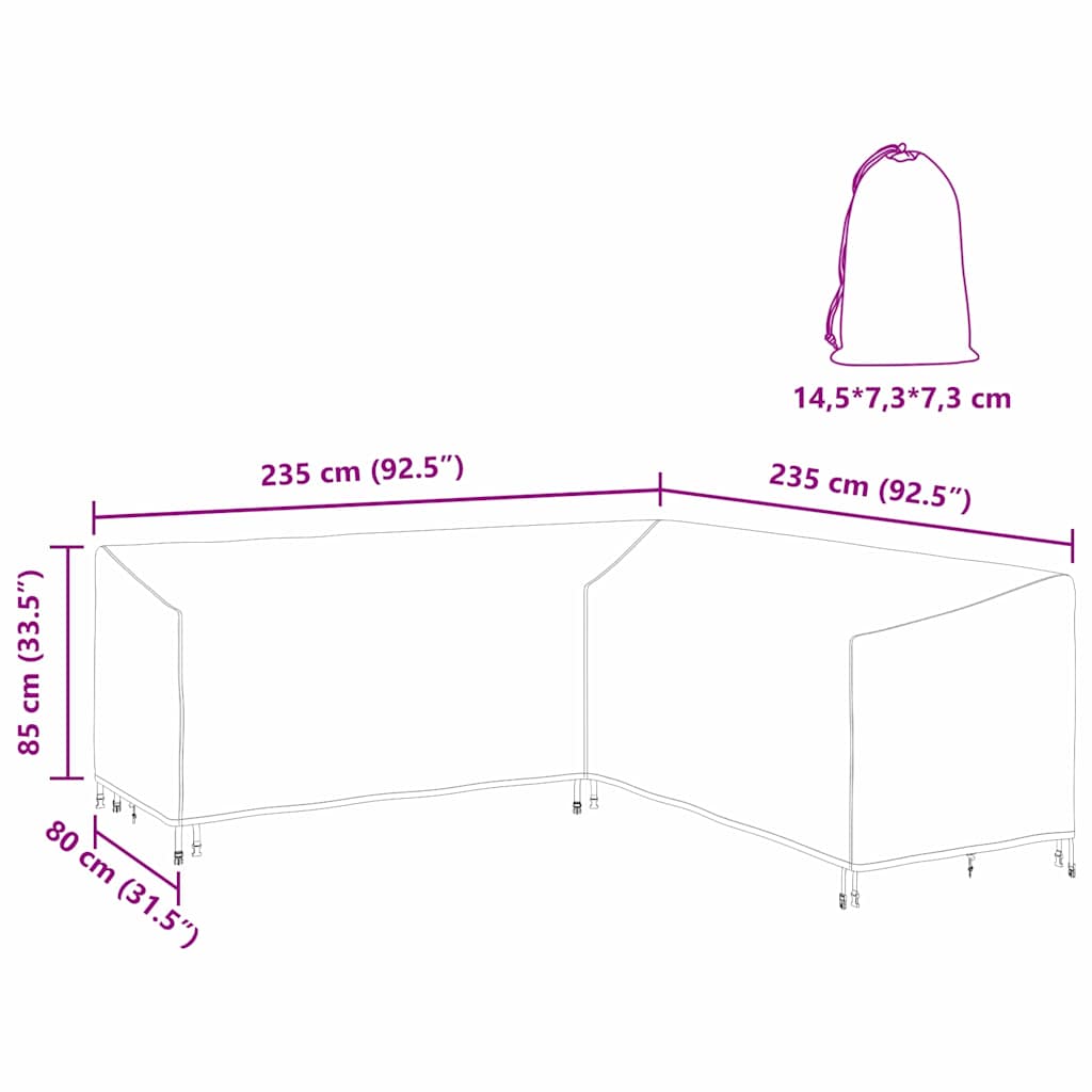 vidaXL Copertura per mobili da esterno 235 x 235 x 80 cm