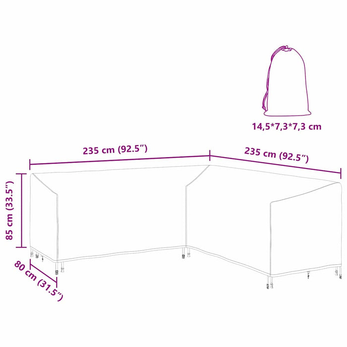 vidaXL Copertura per mobili da esterno 235 x 235 x 80 cm