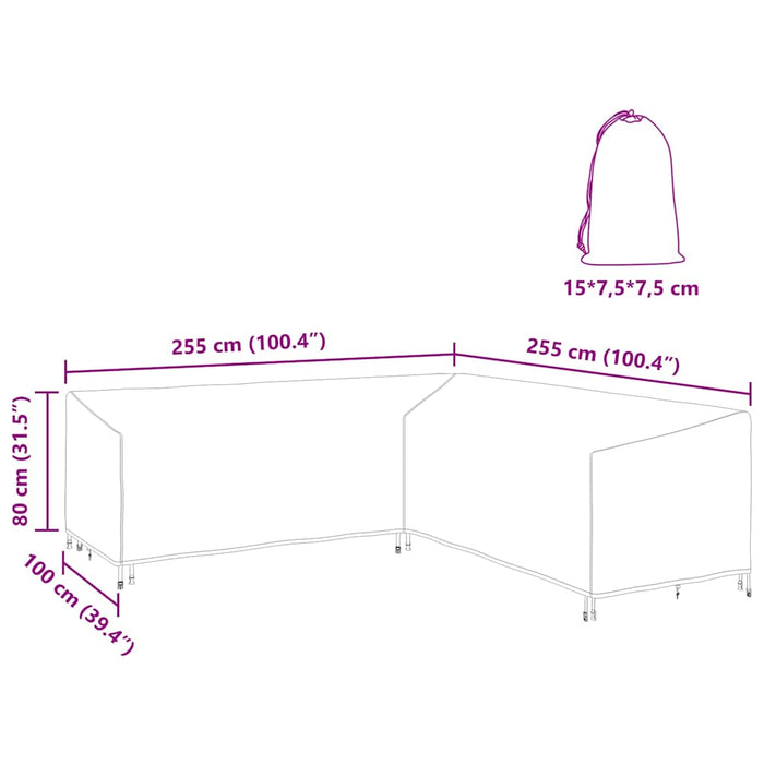 vidaXL Copertura per mobili da esterno 255 x 255 x 80 cm