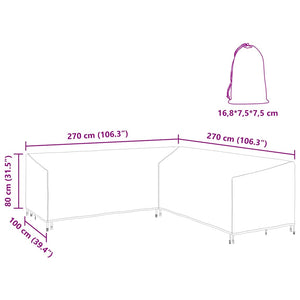 vidaXL Copertura per mobili da esterno 270 x 270 x 80 cm