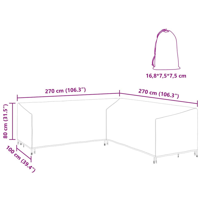 vidaXL Copertura per mobili da esterno 270 x 270 x 80 cm