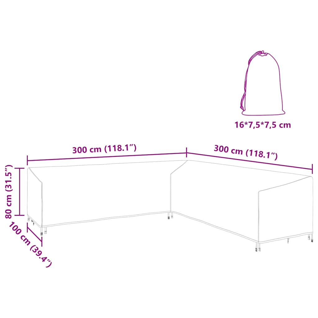 vidaXL Copertura per mobili da esterno 300 x 300 x 80 cm