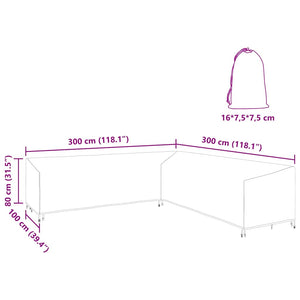 vidaXL Copertura per mobili da esterno 300 x 300 x 80 cm
