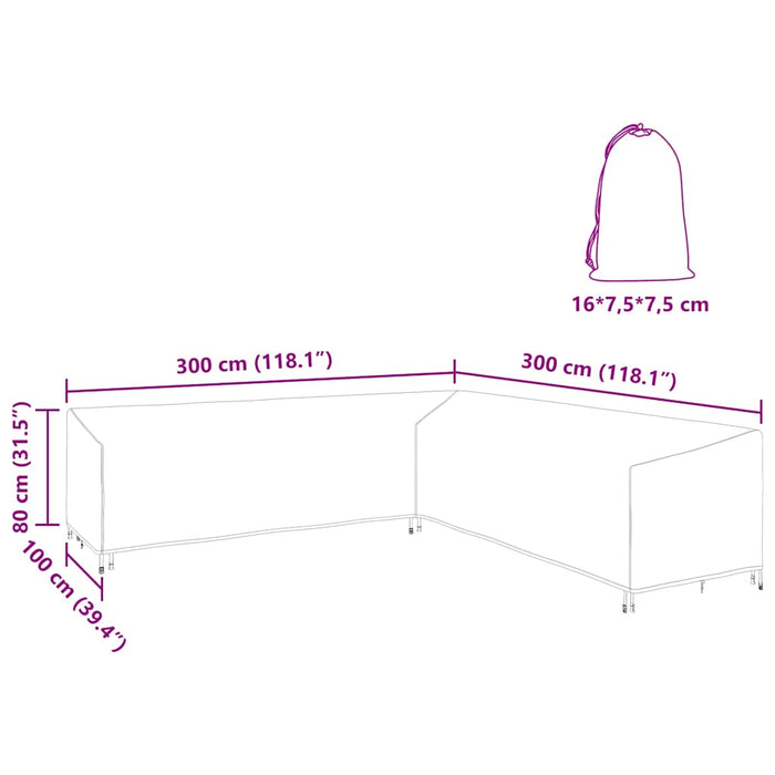vidaXL Copertura per mobili da esterno 300 x 300 x 80 cm