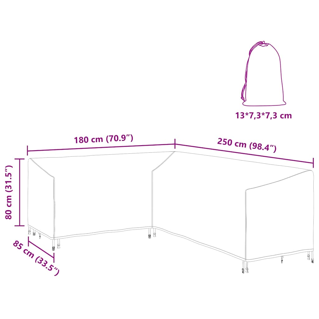 vidaXL Copertura per mobili da esterno 250 x 180 x 80 cm