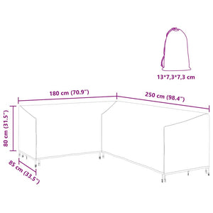 vidaXL Copertura per mobili da esterno 250 x 180 x 80 cm