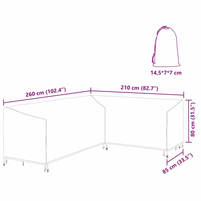 vidaXL Copertura per mobili da esterno 260 x 210 x 80 cm