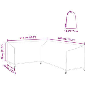 vidaXL Copertura per mobili da esterno 260 x 210 x 80 cm
