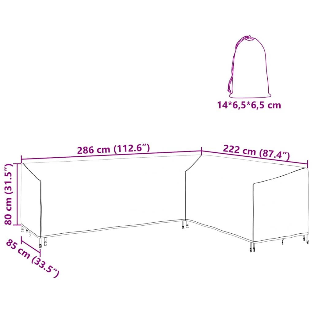 Copertura per mobili da esterno 286 x 222 x 80 cm Tessuto 210D 4105687