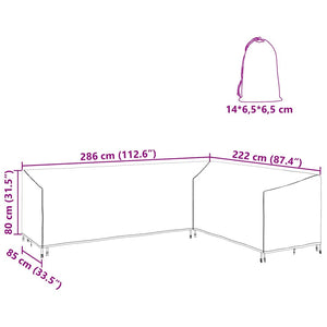 vidaXL Copertura per mobili da esterno 286 x 222 x 80 cm Tessuto 210D