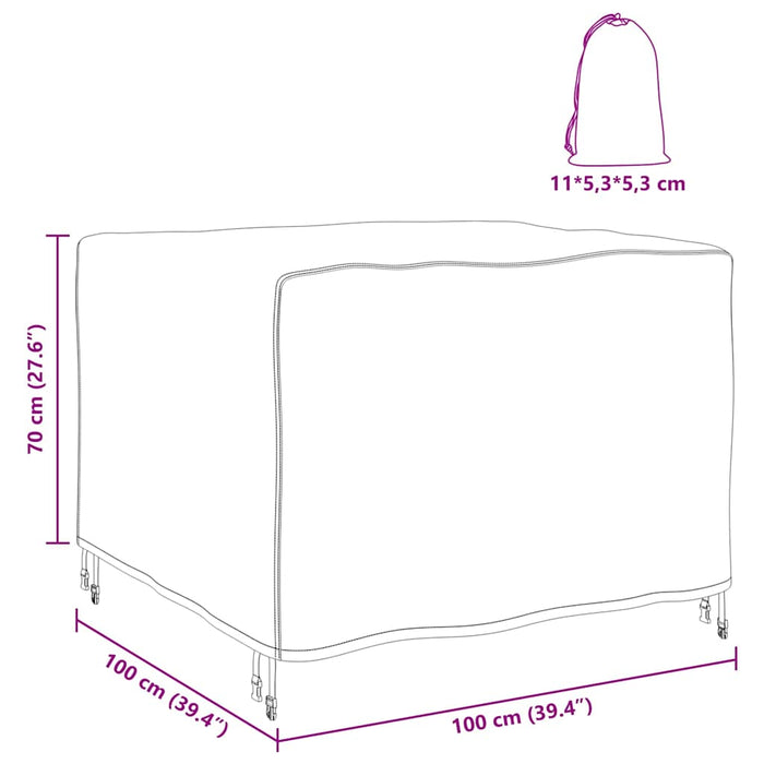 vidaXL Copertura per mobili da esterno Nero 100 x 100 x 70 cm 600D