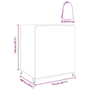 vidaXL Copertura per mobili da esterno Nero 116 x 100 x 120 cm 210D