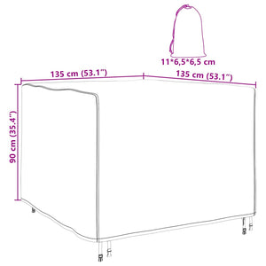 vidaXL Copertura per mobili da esterno 135 x 135 x 90 cm Tessuto 210D