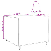 Copertura per mobili da esterno Nero 135 x 135 x 90 cm 210D 4105717