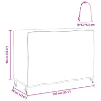 vidaXL Copertura per mobili da esterno Nero 140 x 70 x 90 cm 210D