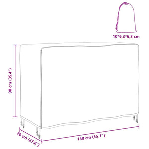 vidaXL Copertura per mobili da esterno Nero 140 x 70 x 90 cm 420D
