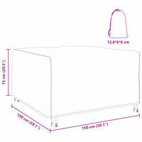 vidaXL Copertura per mobili da esterno Nero 150 x 150 x 75 cm 420D