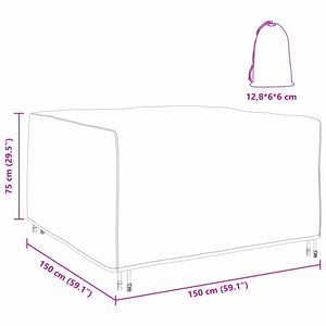 vidaXL Copertura per mobili da esterno Nero 150 x 150 x 75 cm 420D
