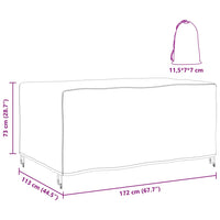 vidaXL Copertura per mobili da esterno Nero 172 x 113 x 73 cm 600D