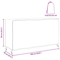 vidaXL Copertura per mobili da esterno Nero 180 x 70 x 90 cm 600D