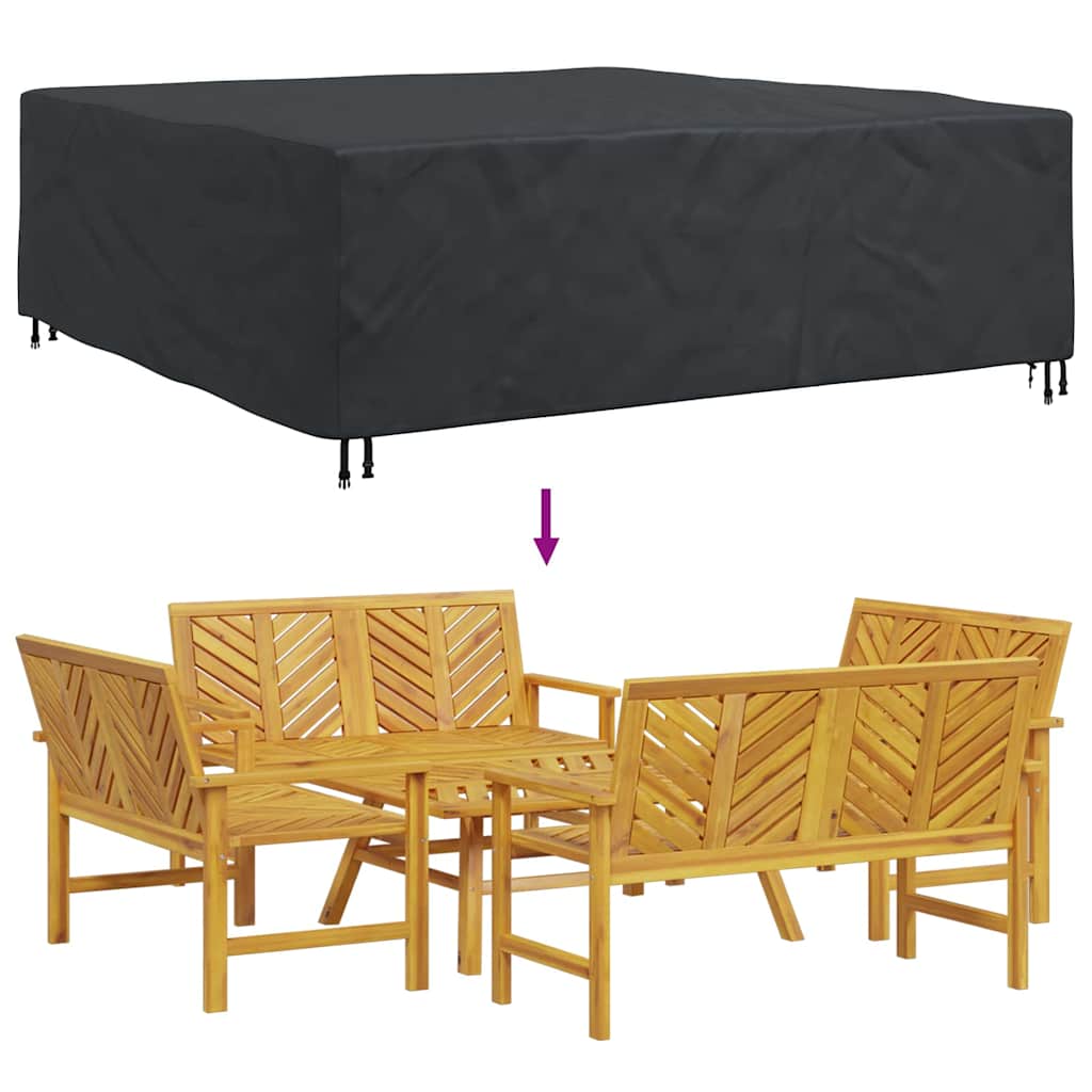 vidaXL Copertura per mobili da esterno Nero 220 x 220 x 70 cm 600D
