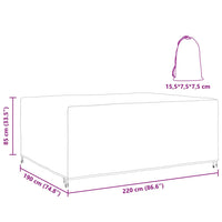 vidaXL Copertura per mobili da esterno Nero 220 x 190 x 85 cm 600D