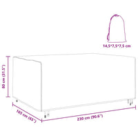 vidaXL Copertura per mobili da esterno Nero 230 x 165 x 80 cm 420D