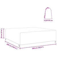 vidaXL Copertura per mobili da esterno Nero 260 x 260 x 70 cm 600D