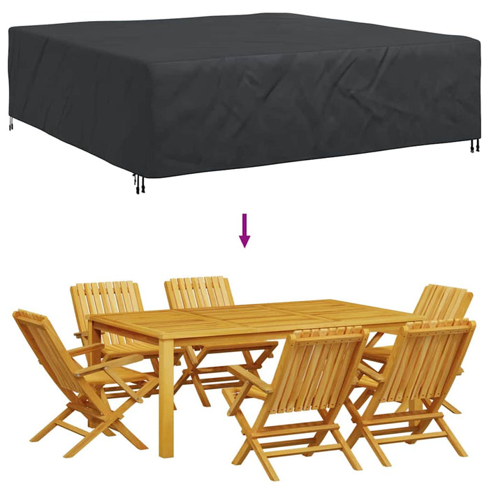 vidaXL Copertura per mobili da esterno Nero 260 x 260 x 90 cm 600D