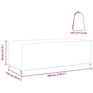 vidaXL Copertura per mobili da esterno Nero 300 x 110 x 70 cm 420D