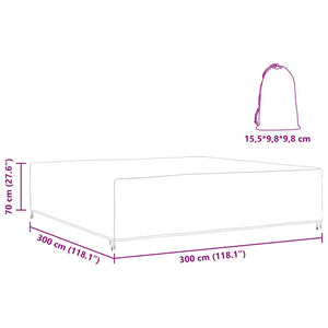 vidaXL Copertura per mobili da esterno Nero 300 x 300 x 70 cm 210D
